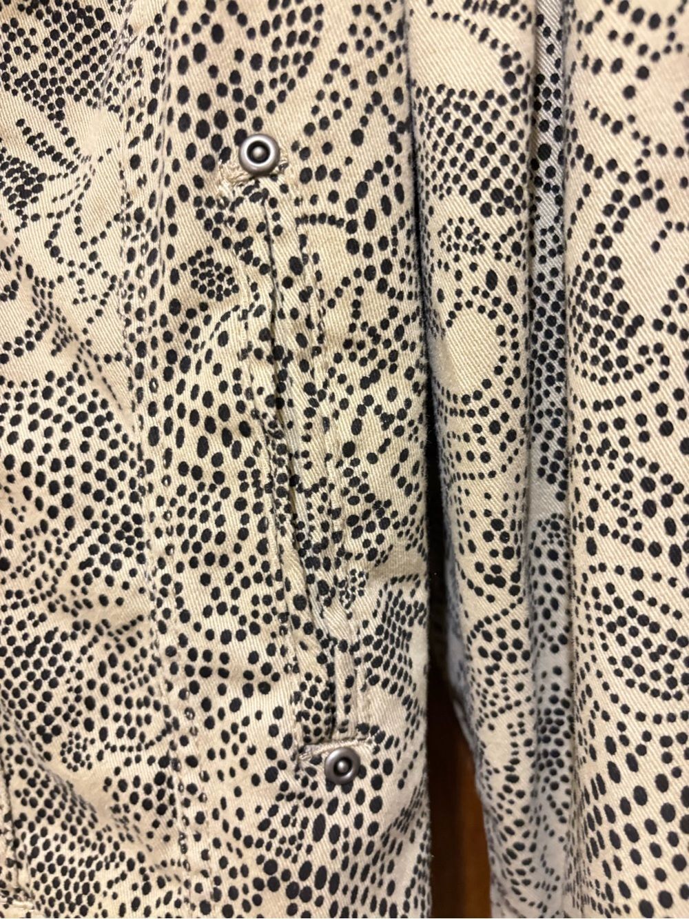 Christopher & Banks Beige and Gray Printed Button-Front Jacket. Size L - Picture 6 of 7